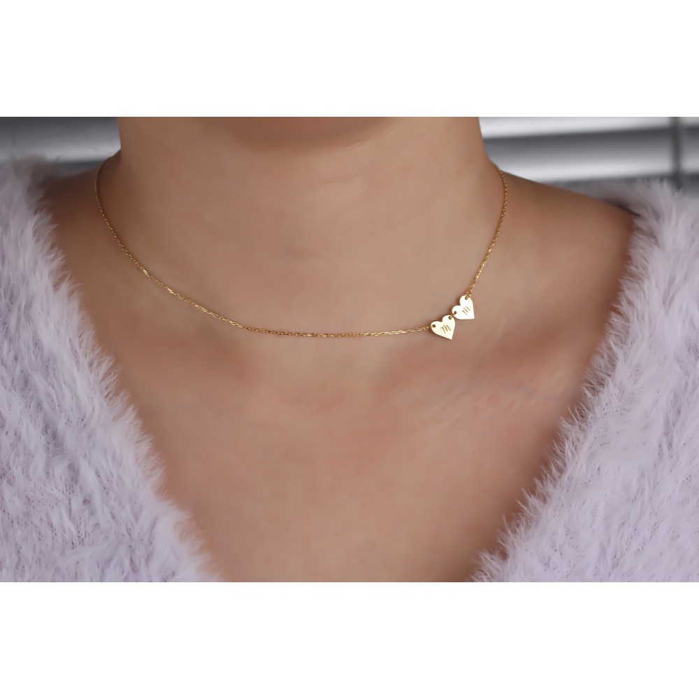 Glorria 925k Sterling Silver Personalized Heart Necklace