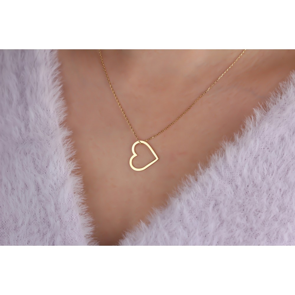 Glorria 925k Sterling Silver Heart Necklace