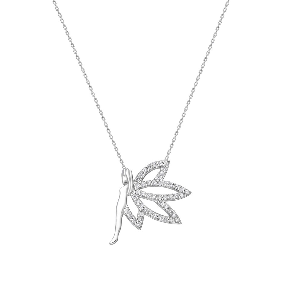 Glorria 925k Sterling Silver Angel Necklace