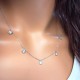 Glorria 925k Sterling Silver Row of Paves Necklace