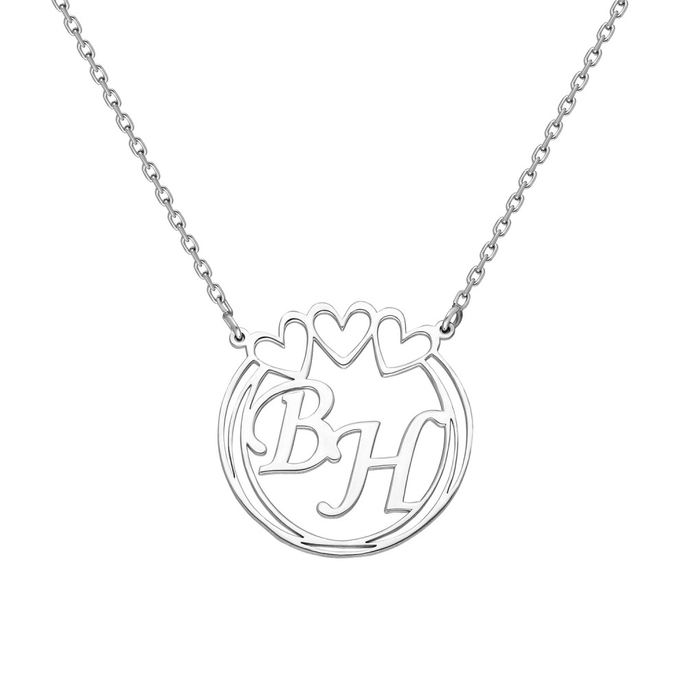 Glorria 925k Sterling Silver Personalized Letter Silver Necklace