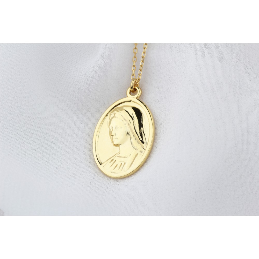 Glorria 925k Sterling Silver Virgin Mary Necklace