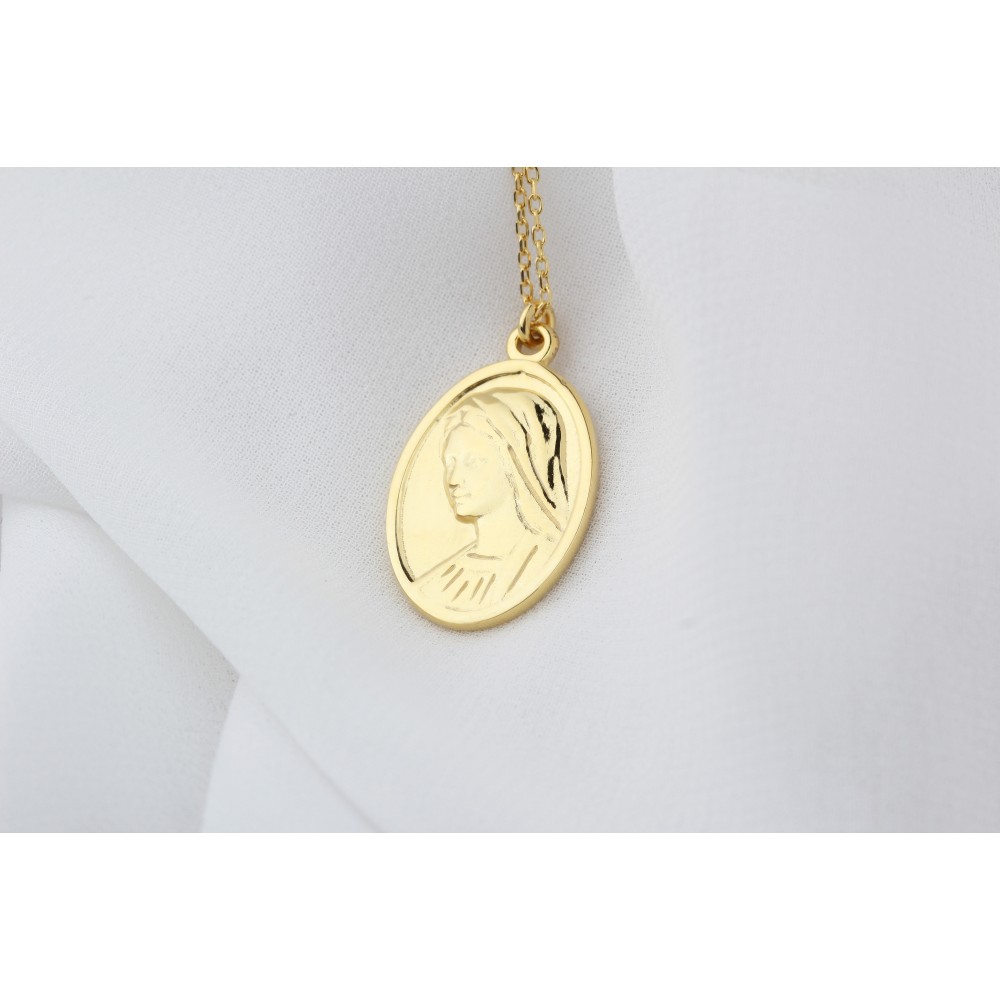 Glorria 925k Sterling Silver Virgin Mary Necklace