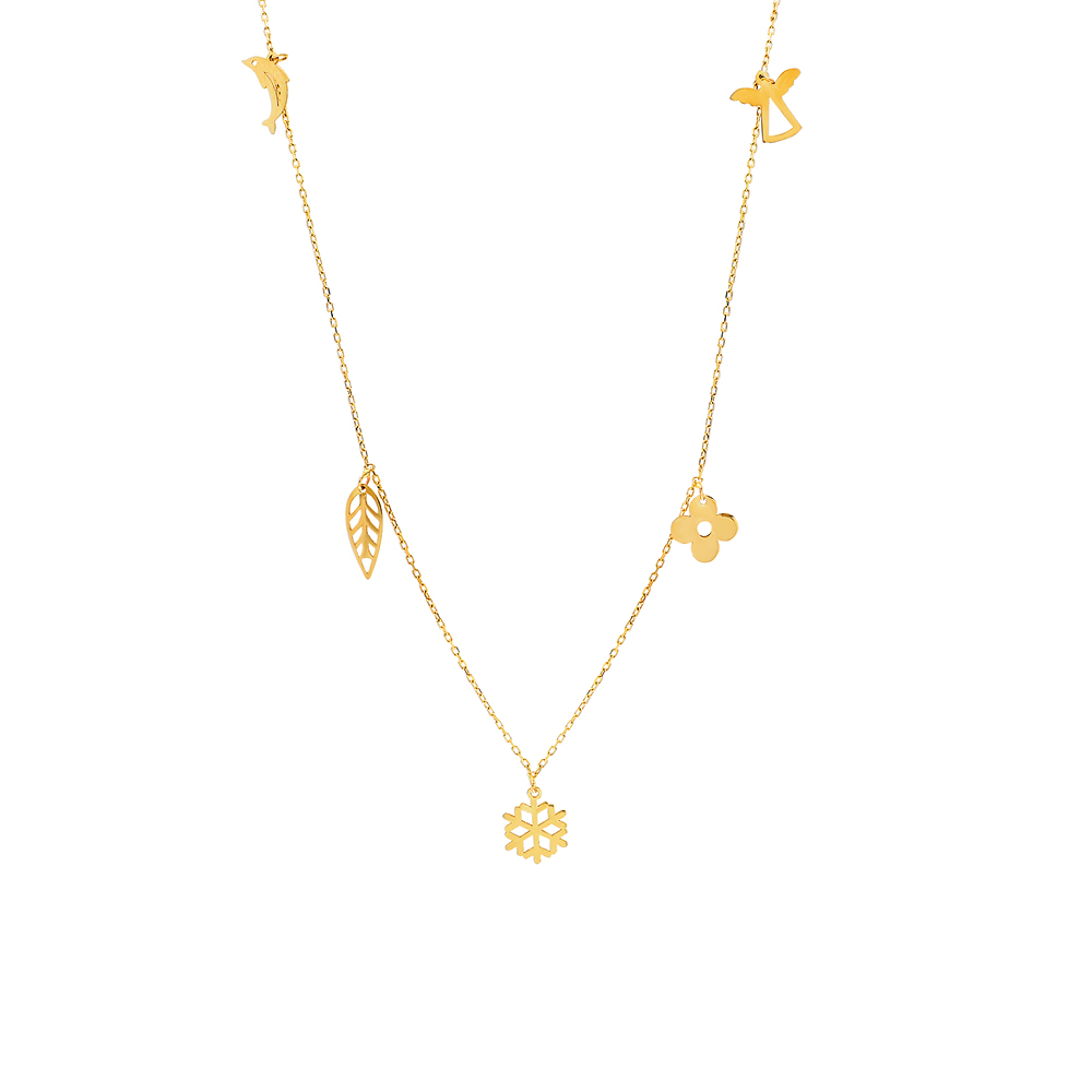 Glorria 14k Solid Gold Luck Necklace