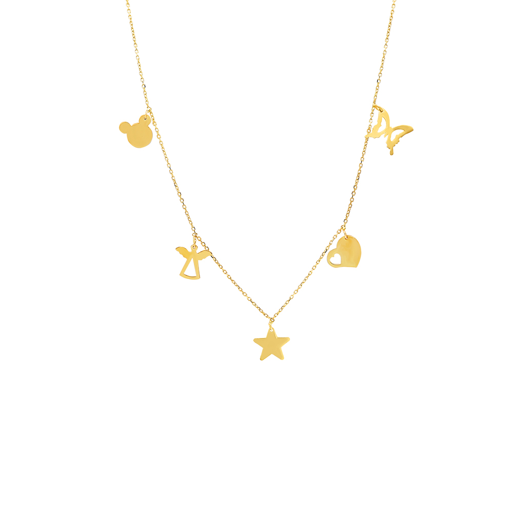 Glorria 14k Solid Gold Luck Necklace