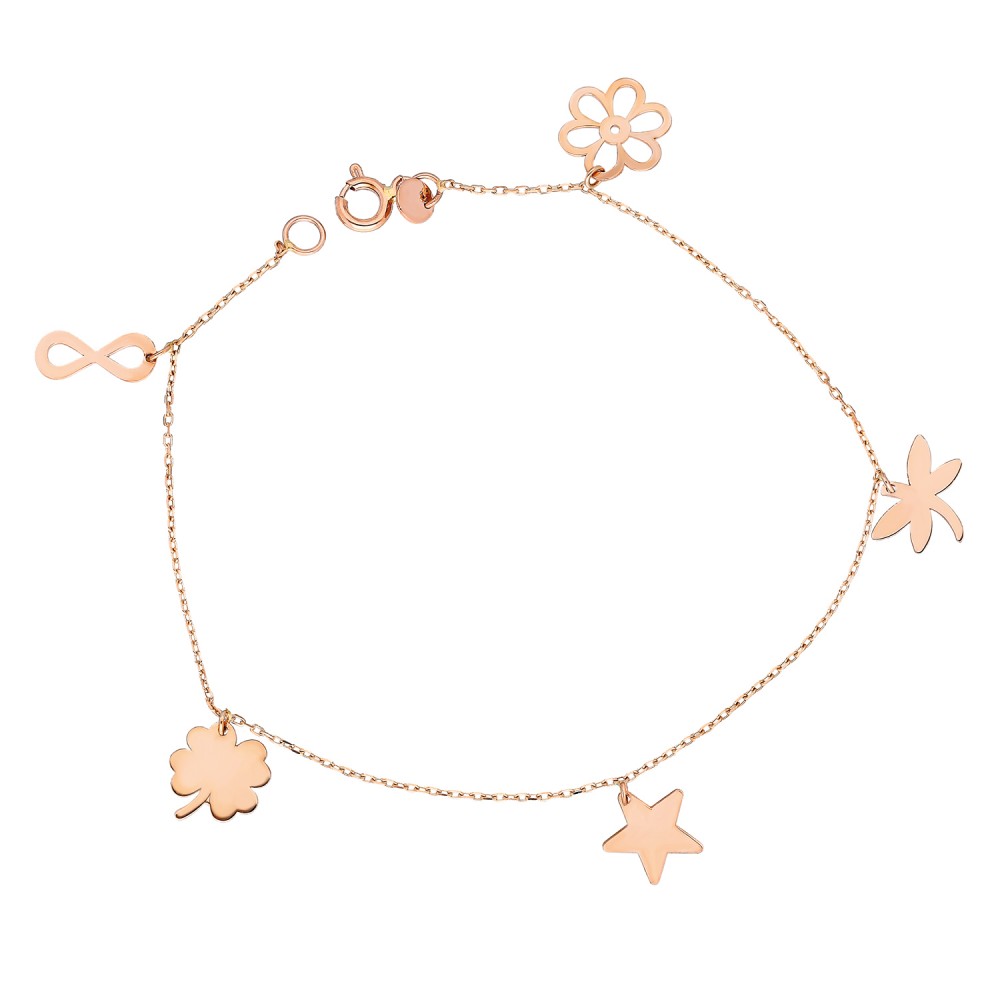 Glorria 14k Solid Gold Luck Bracelet