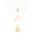 Glorria 14k Solid Gold Three Combine Magic of the Moon Necklace