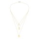 Glorria 14k Solid Gold Three Combine Magic of Love Necklace