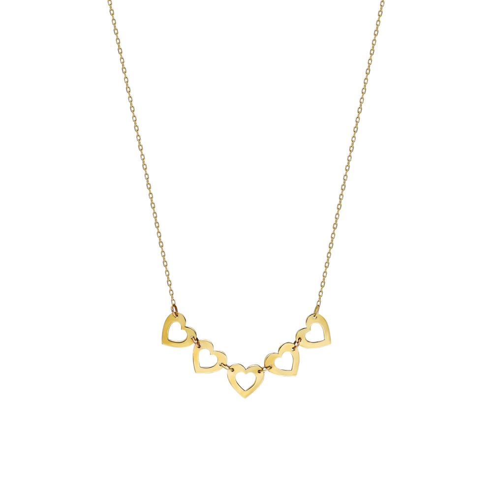 Glorria 14k Solid Gold Heart Necklace