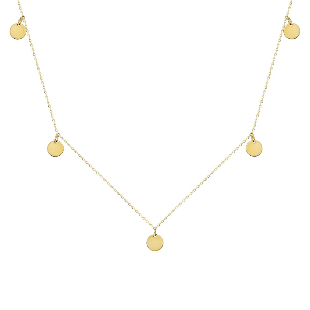 Glorria 14k Solid Gold Plaque Necklace