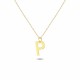 Glorria 14k Solid Gold Letter P Necklace