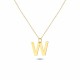 Glorria 14k Solid Gold Letter W Necklace