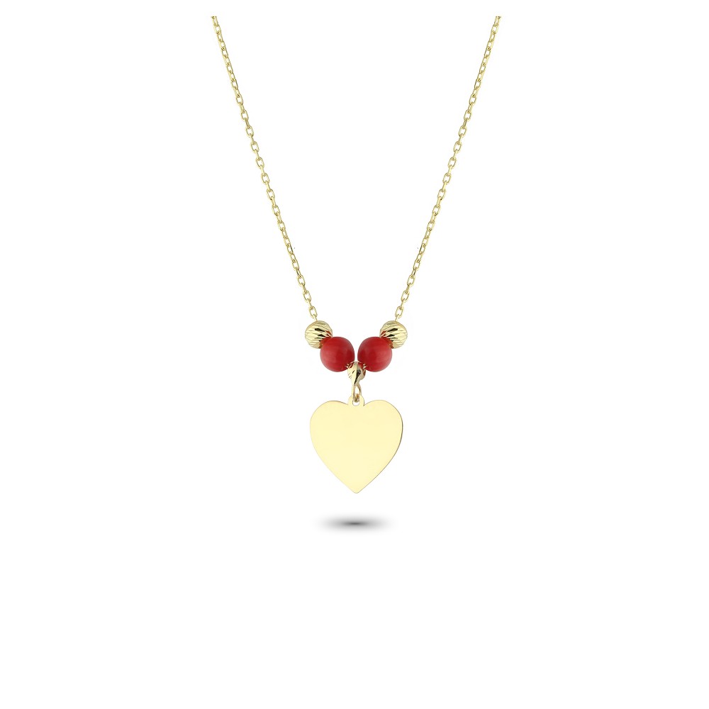 Glorria 14k Solid Gold Color Heart Necklace