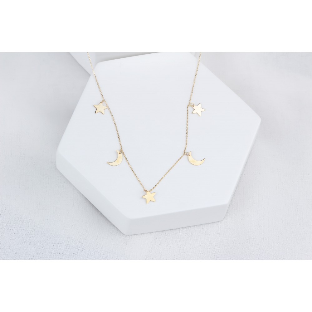 Glorria 14k Solid Gold Luck Necklace