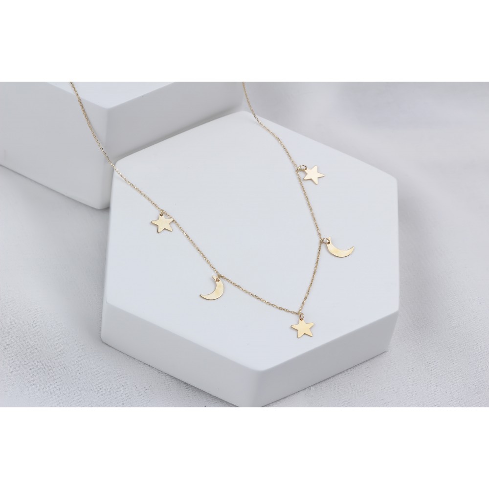 Glorria 14k Solid Gold Luck Necklace