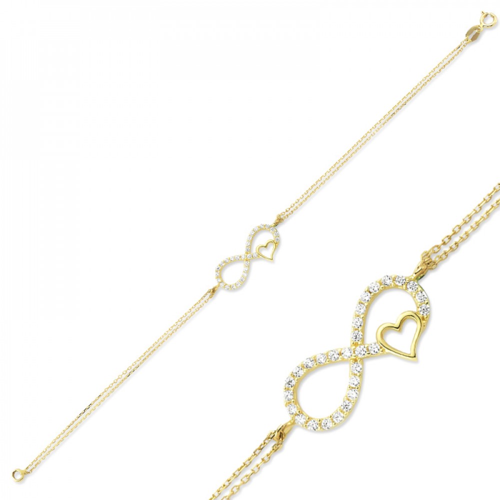 Glorria 14k Solid Gold Infinity Bracelet