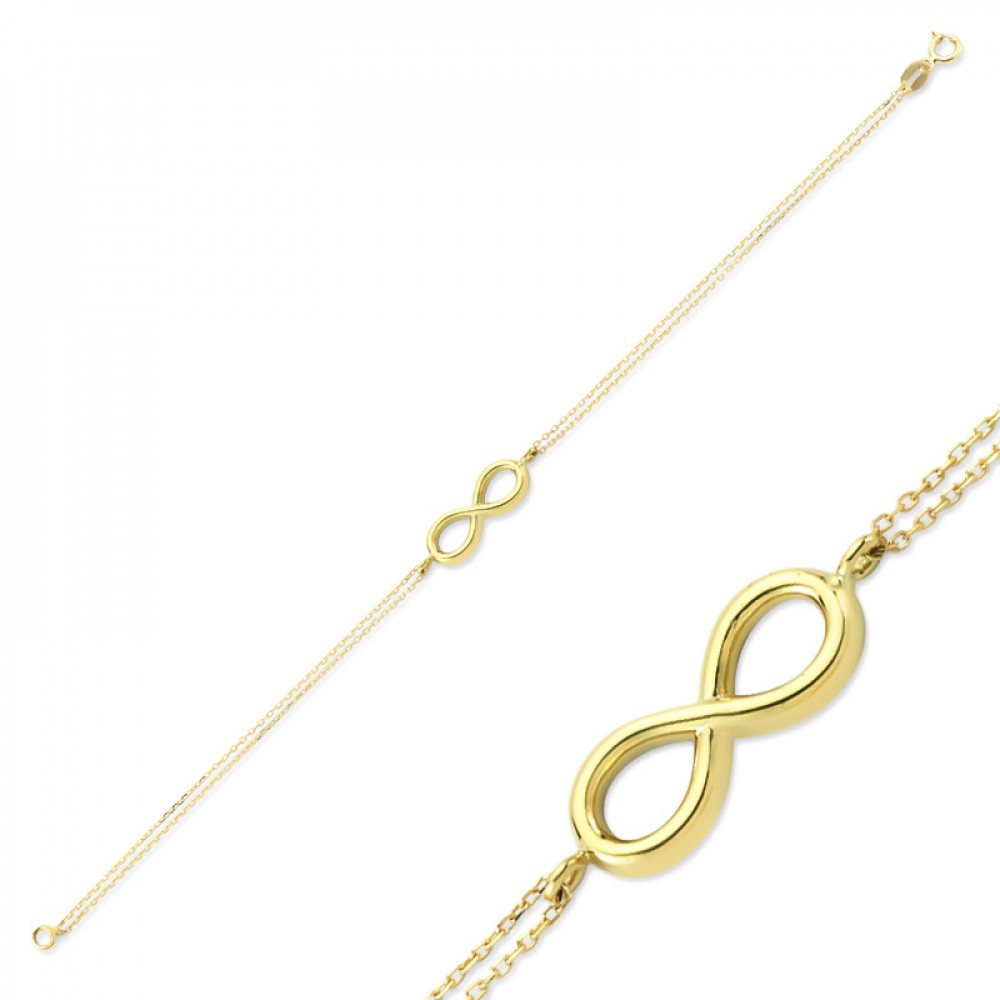 Glorria 14k Solid Gold Infinity Bracelet