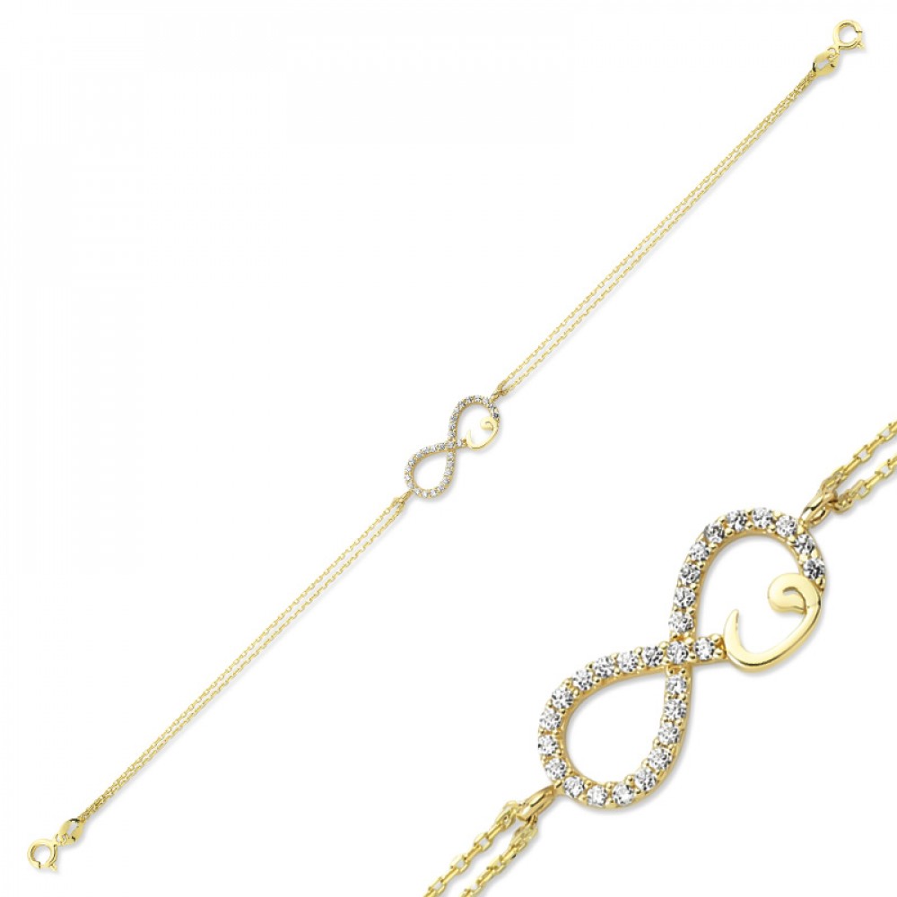 Glorria 14k Solid Gold Infinity Bracelet