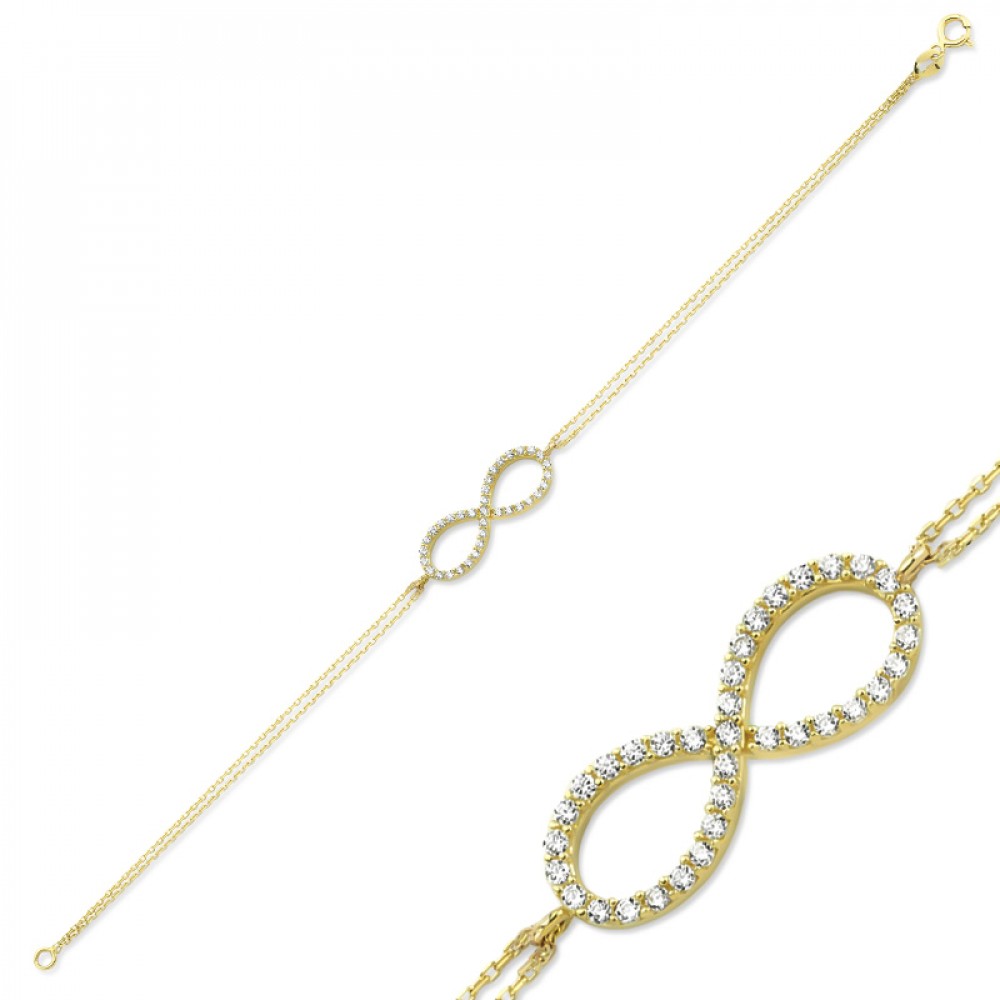 Glorria 14k Solid Gold Infinity Bracelet