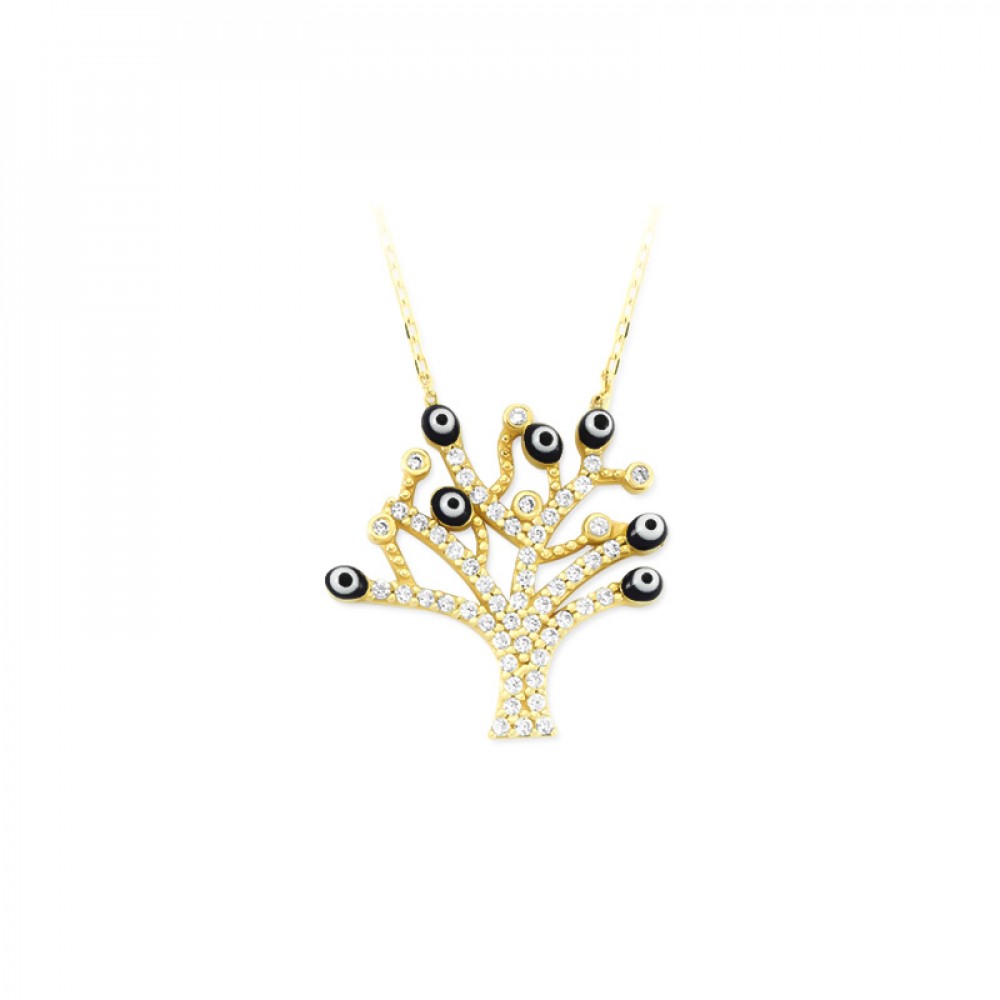 Glorria 14k Solid Gold Life Tree Necklace