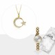 Glorria 8k Solid Gold Crescent And Star Necklace - GIFT SET