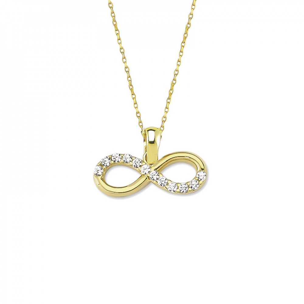 Glorria 8k Solid Gold Infinity Pendant