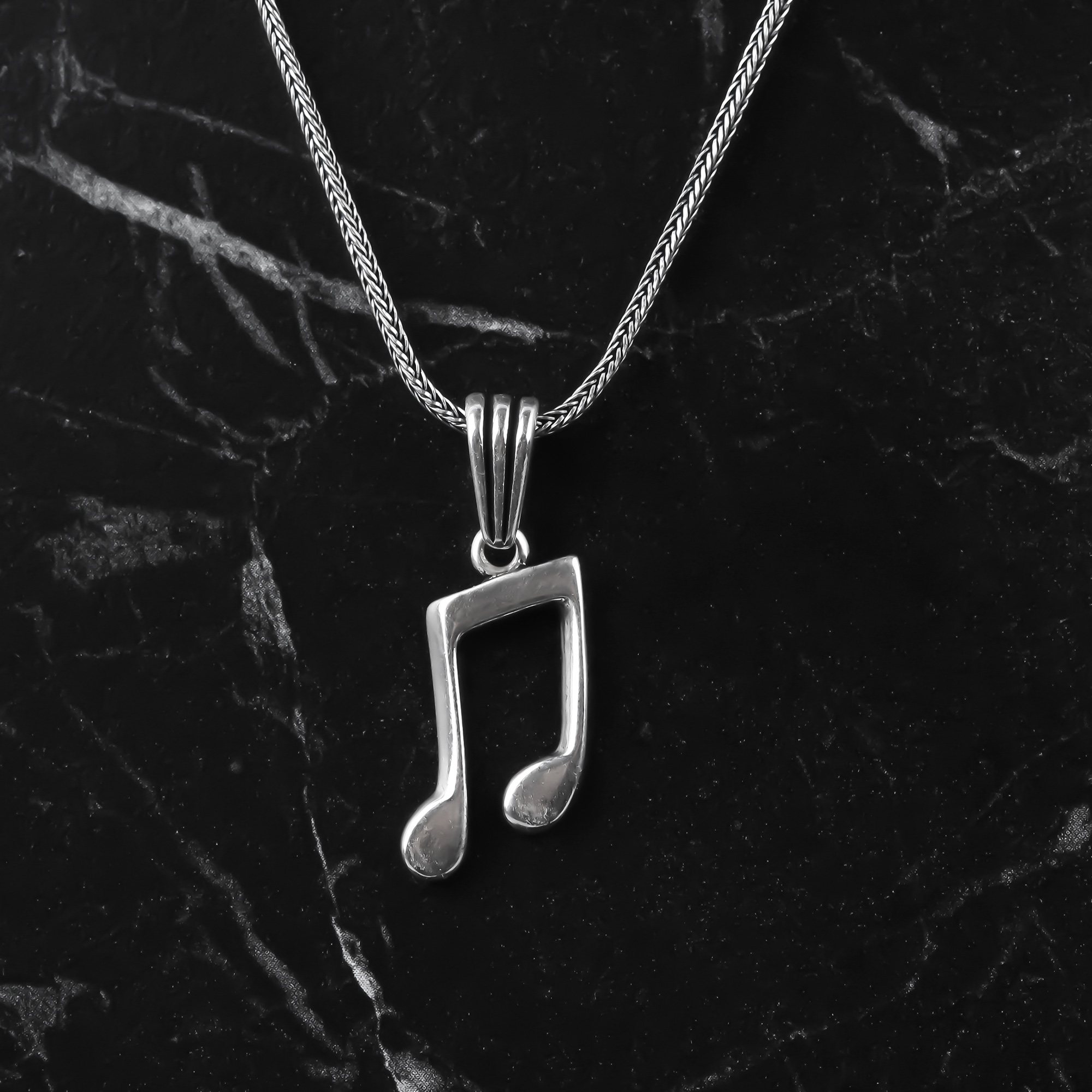 Buy Sterling Silver Music Note Necklace Online in India - Etsy